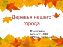 Презентация по курсу Окружающий мир на тему :Деревья нашего города (1-3 класс)