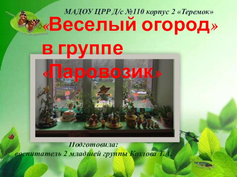 Презентация Презентация Веселый огород на окне в средней группе.