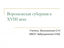 Воронежская губерния в XVIII веке