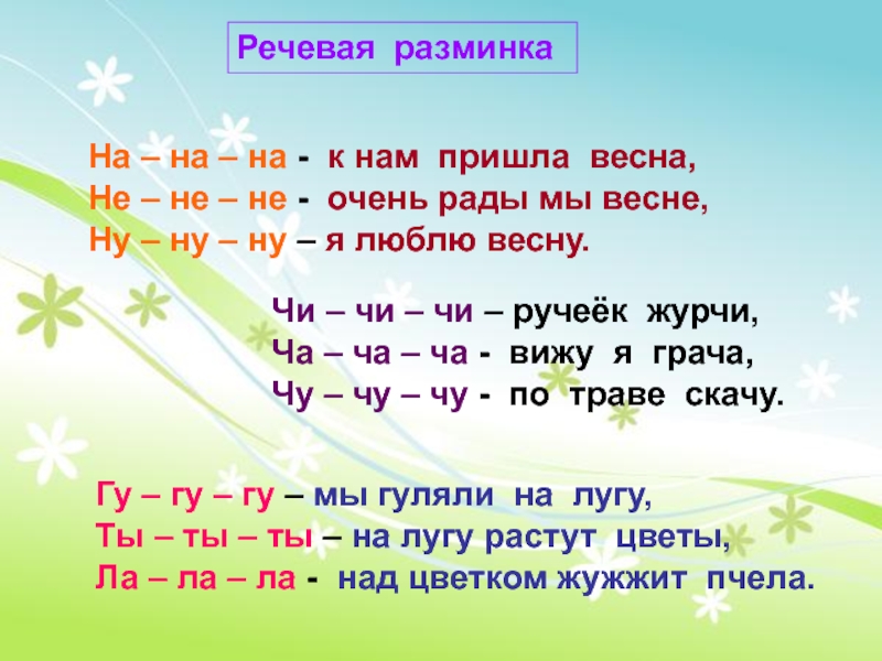 Речевая разминка 1 класс литературное чтение презентация