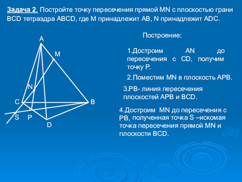 Постройте точку пересечения. Точки пересечения прямой с тетраэдром. Постройте точку пересечения прямой ab. Постройте точкупересечения прямой ab с пплоскостьмнк.