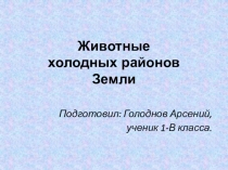 Презентация по окружающему миру Животные холодных районов Земли (1 класс)