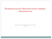 Индивидуальный образовательный маршрут студента колледжа