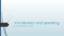 Module 1d Vocabulary and Speaking