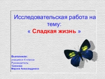 Исследовательская работа на тему: Сладкая жизнь