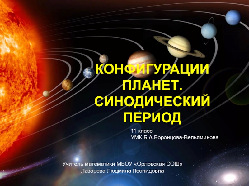 Презентация по астрономии Конфигурация планет