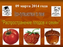 Презентация открытого урока по биологии в 6 классе на тему: Распространение плодов и семян