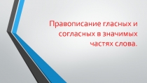 Презентация по русскому языку Правописание гласных и согласных в корне слова.(4 класс)