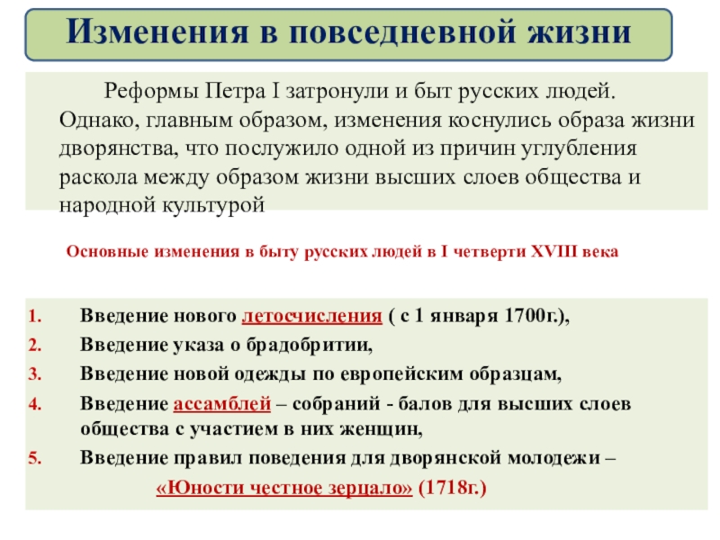 Презентация повседневная жизнь и быт при петре 1 8 класс торкунов