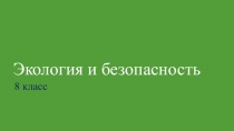 Презентация к уроку ОБЖ на тему Экология и безопасность