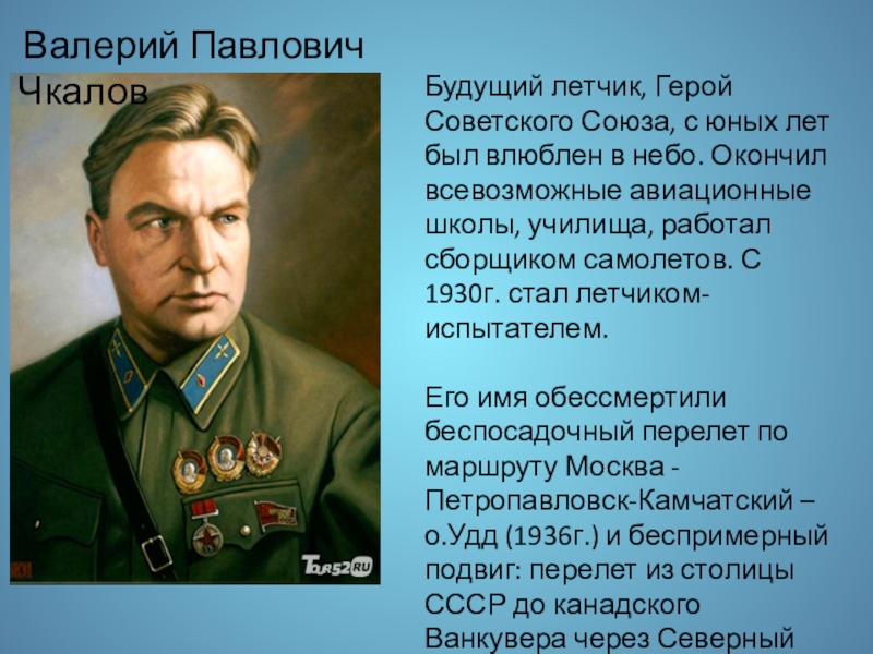 Известные люди московской области 4 класс. Чкалов герой советского Союза.