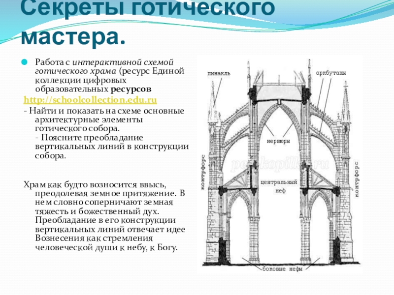 Схема готического храма в разрезе