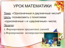 Презентация по математике: Однозначные и двузначные числа