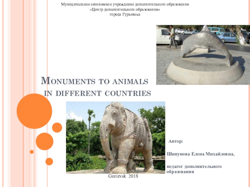 Презентация Презентация к занятию Monuments to animals in different countries