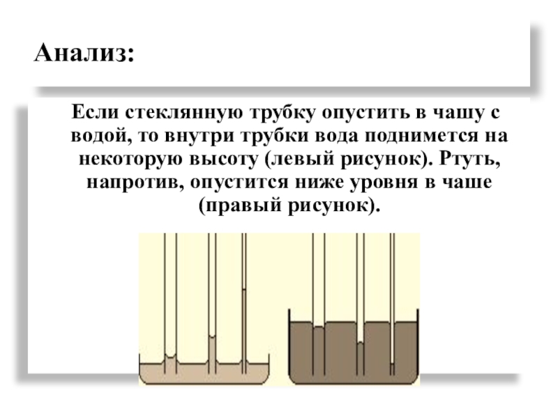 Рассмотрите рисунок трубочка опущена в стакан с водой объясните что происходит на границе