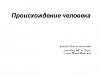Презентация к уроку по биологии на тему Происхождение человека