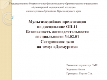 Презентация по БЖД на тему Десмургия