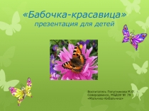Презентация по экологии на тему Бабочка-красавица МБДОУ (старшая группа)