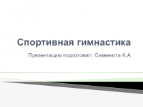 Презентация по спортивной гимнастике.