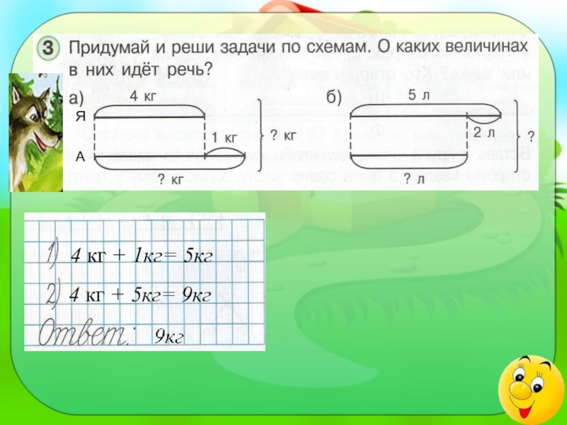 Схема для задачи в 2 действия 2 класс