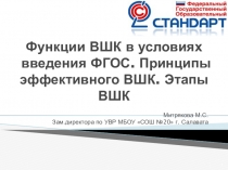 Презентация Функции внутришкольного контороля в условиях введения ФГОС