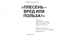 Презентация к исследовательскому проекту на тему Плесень - вред или польза