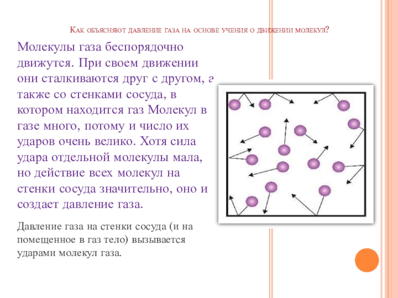 Характер движения частиц газа