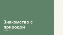 Презентация по окружающему миру Знакомство с природой