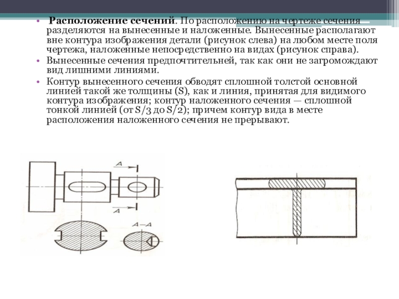 Сечение располагают