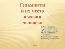Презентация проектной работы Гельминты и их место в жизни человека