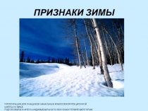 Презентация по окружающему миру ПРИЗНАКИ ЗИМЫ для учащихся начальных классов коррекционной школы VIII вида