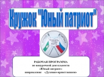 Презентация программы внеурочной деятельности Юный патриот