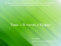 Презентация к Конспект непосредственной образовательной деятельности по развитию речи на тему: В гостях у Кедра для детей старшего дошкольного возраста