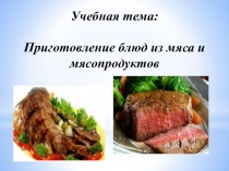 Презентация по производственному обучению Приготовление блюд из мяса