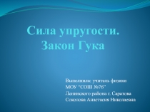 Презентация по физике на тему Сила упругости. Закон Гука (7 класс)