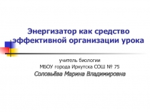 Презентация к мастер-классу Энергизатор как средство эффективной организации урока