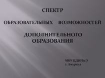 Перезентация/дополнительное образование Спектр образовательных возможностей