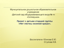 Проект Нет листвы осенней краше