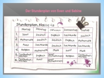 Презентация к уроку немецкого языка на тему: У Сабины и Свена новое расписание уроков ( 4 класс)