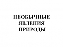 Презентация Необычные явления природы