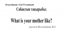 Презентация по английскому языку What is your mother like?