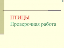 Презентация по биологии Птицы. Проверочная работа