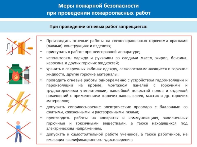 Какие нарушения требований безопасности. Меры пожарной при проведении пожароопасных работ. Что запрещается при проведении пожароопасных работ. Меры безопасности при проведении огневых работ. При проведении огневых работ запрещается.