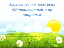 Экологическая экскурсия Удивительный мир природы фотоотчет