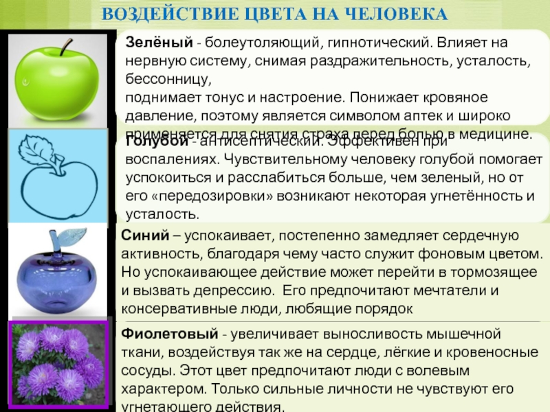 Презентация на тему влияние цвета на человека