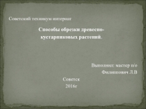 Презентация по МДК 01.01. Технология выращивания древесно-кустарниковых культур