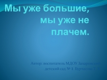 Презентация Мы уже большие, мы уже не плачем