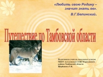 Презентация к уроку окружающего мира Путешествие по Тамбовской области
