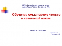Презентация Технологии обучения смысловому чтению в начальной школе