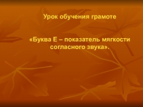 Презентация к уроку Гласные буквы Е,е